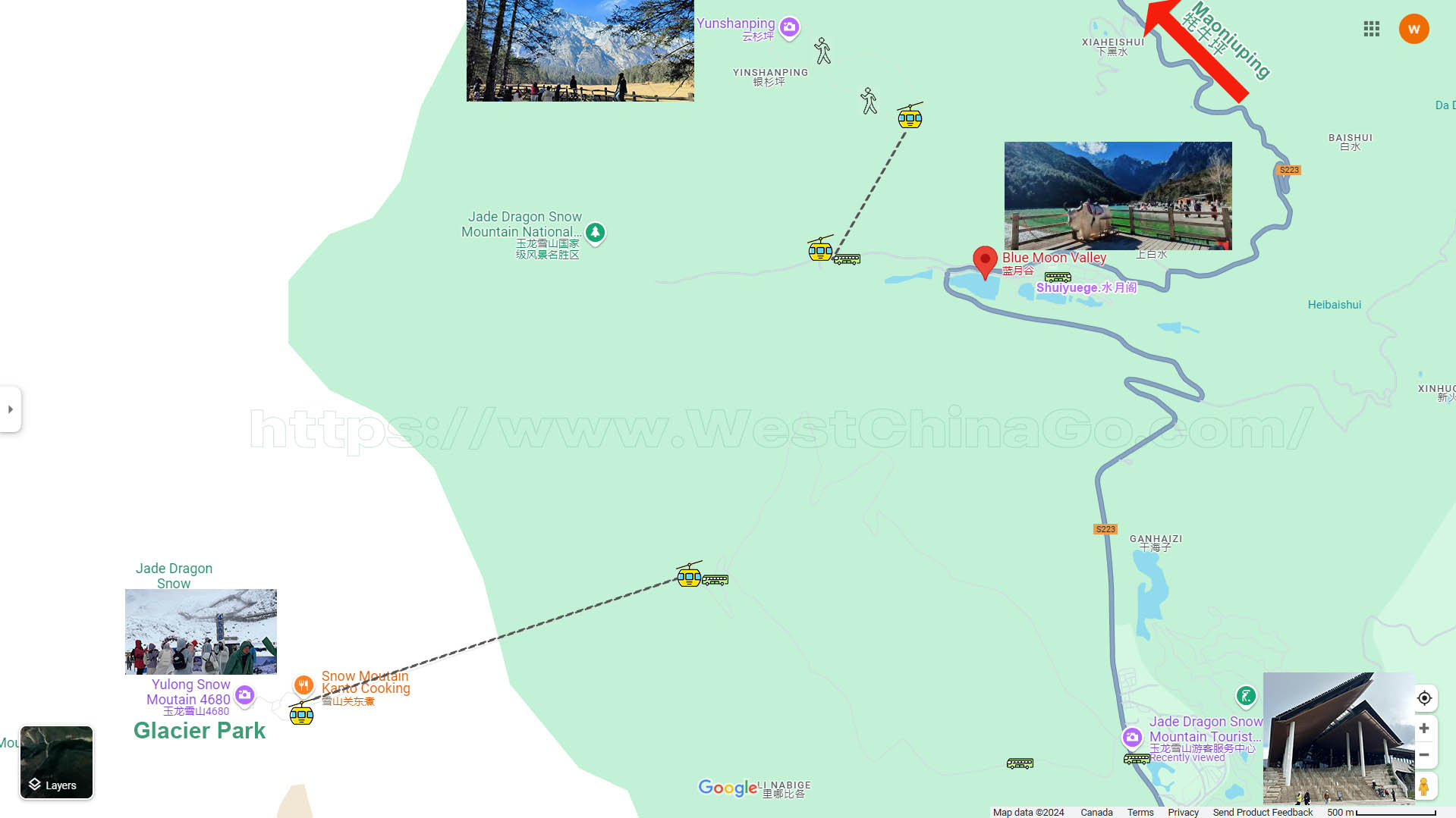 lijiang Blue Moon Valley tourist map 