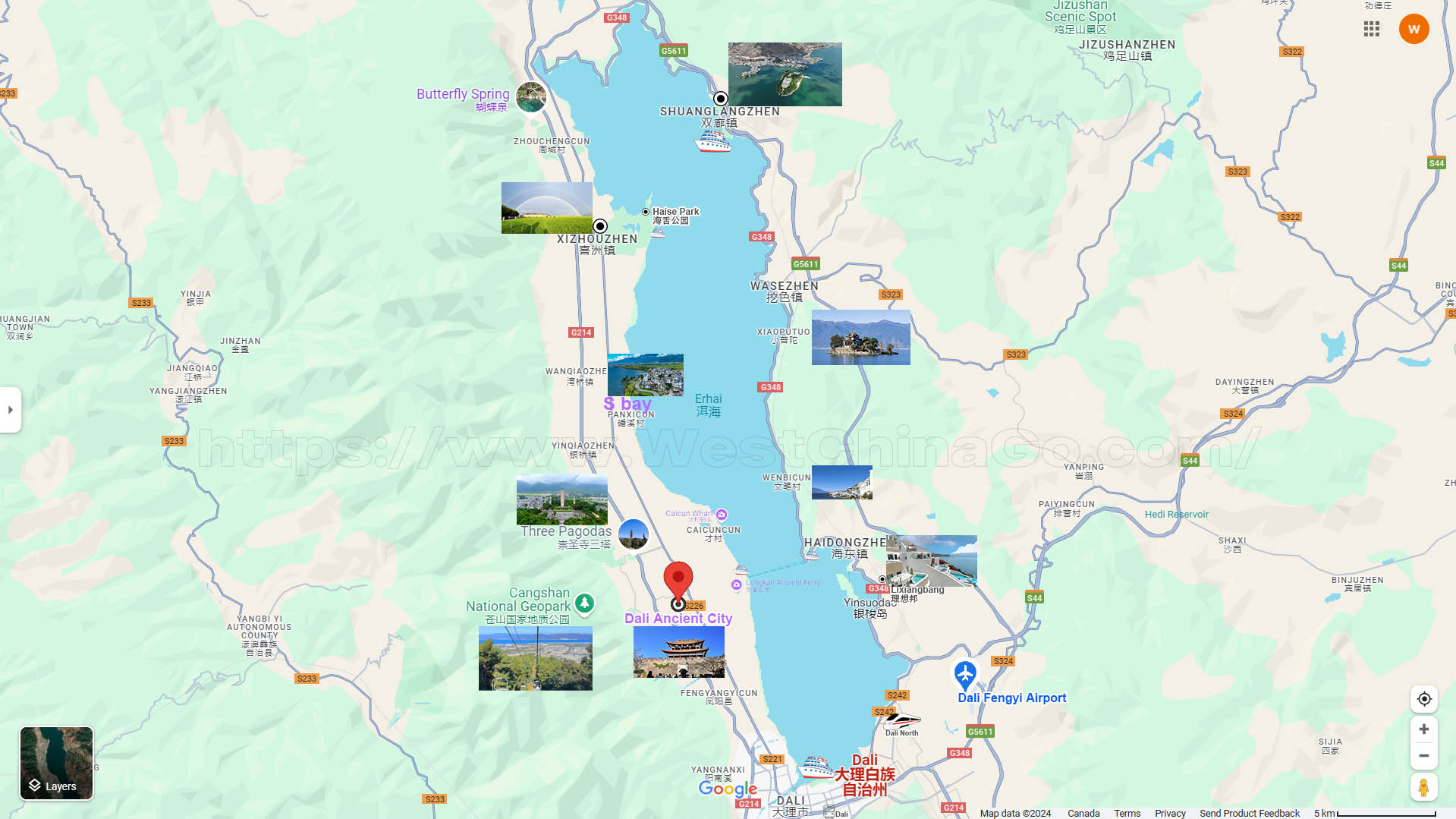 dali tourist attractions map