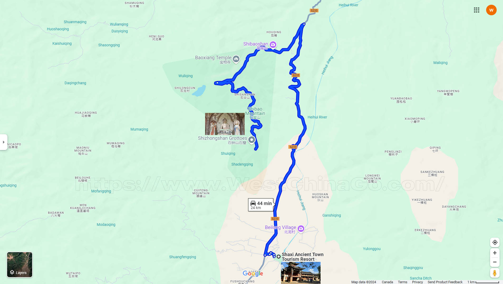 yunnan dali tourist map