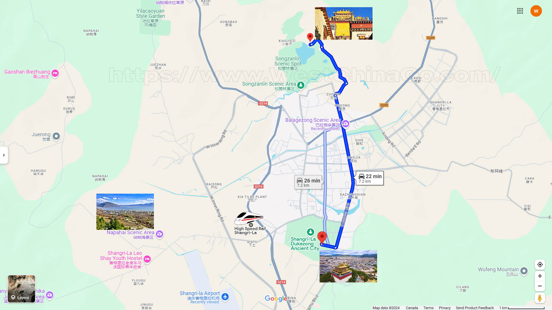 Yunnan Shanhgri-La Tourist Map