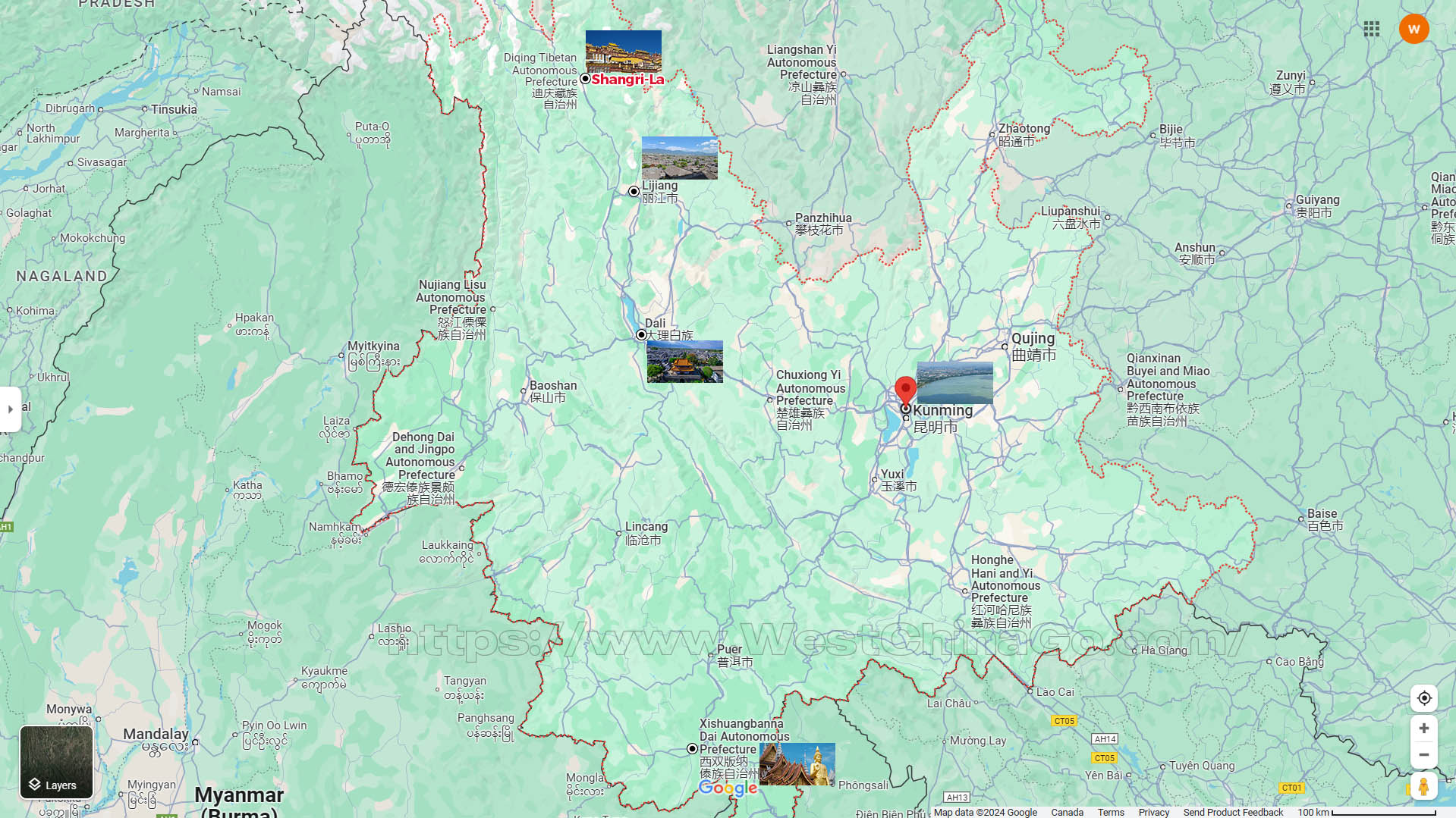 Yunnan Tourist Map