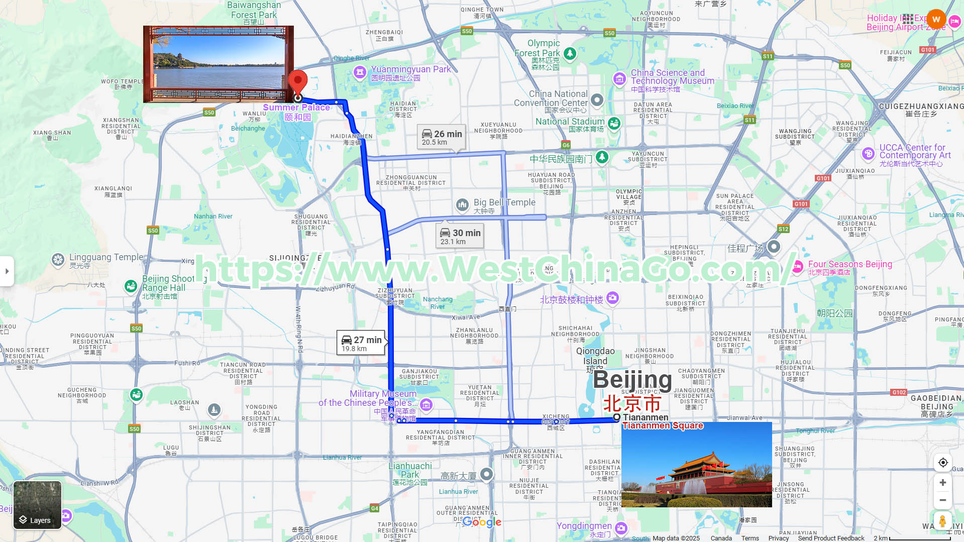 BeiJing Summer Palace Tourist Map