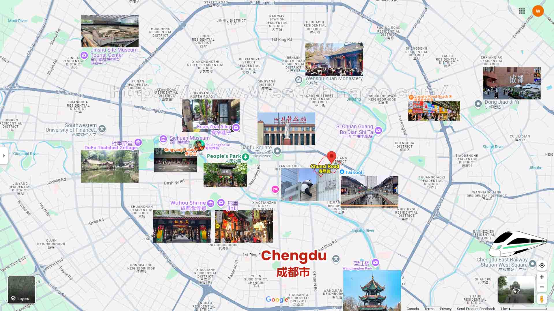 Chengdu Tourist Map