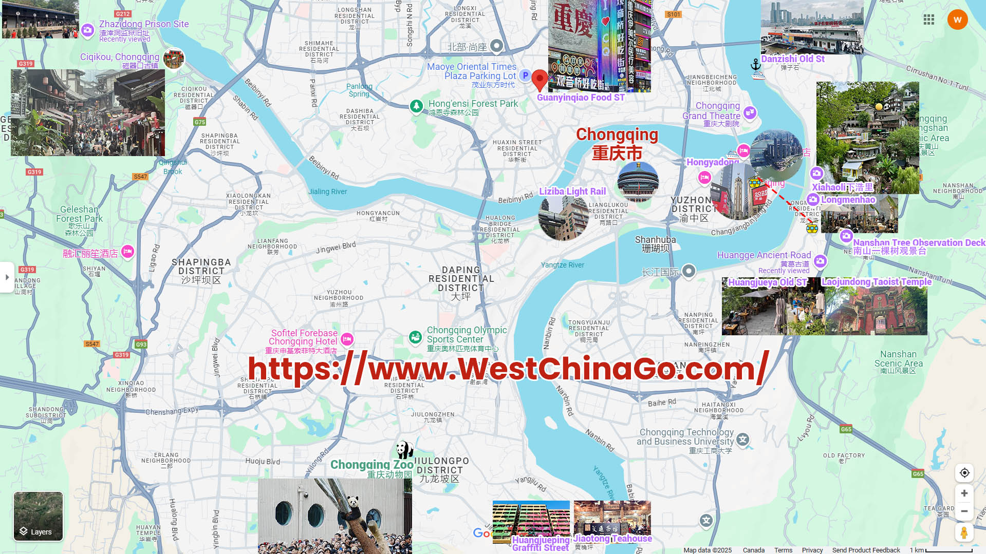 Chongqing Tourist Map