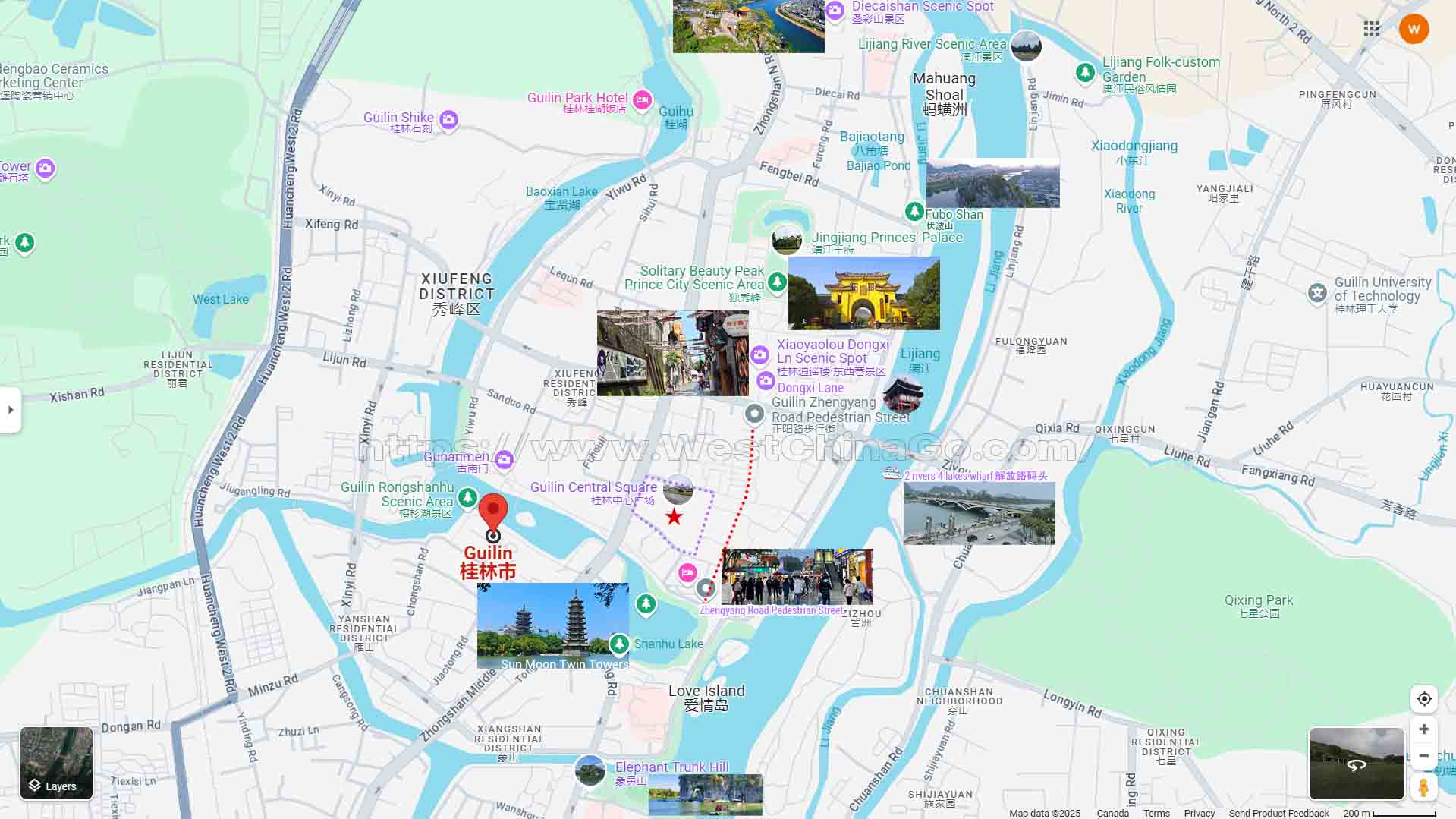 Guilin Tourist Attractions Map