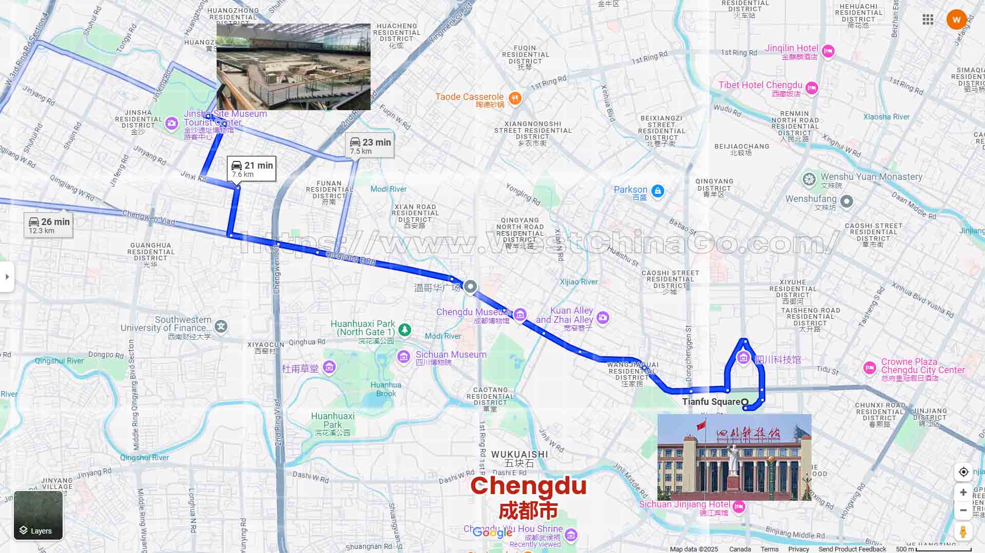 Chengdu Jinsha Site Museum Tourist Map