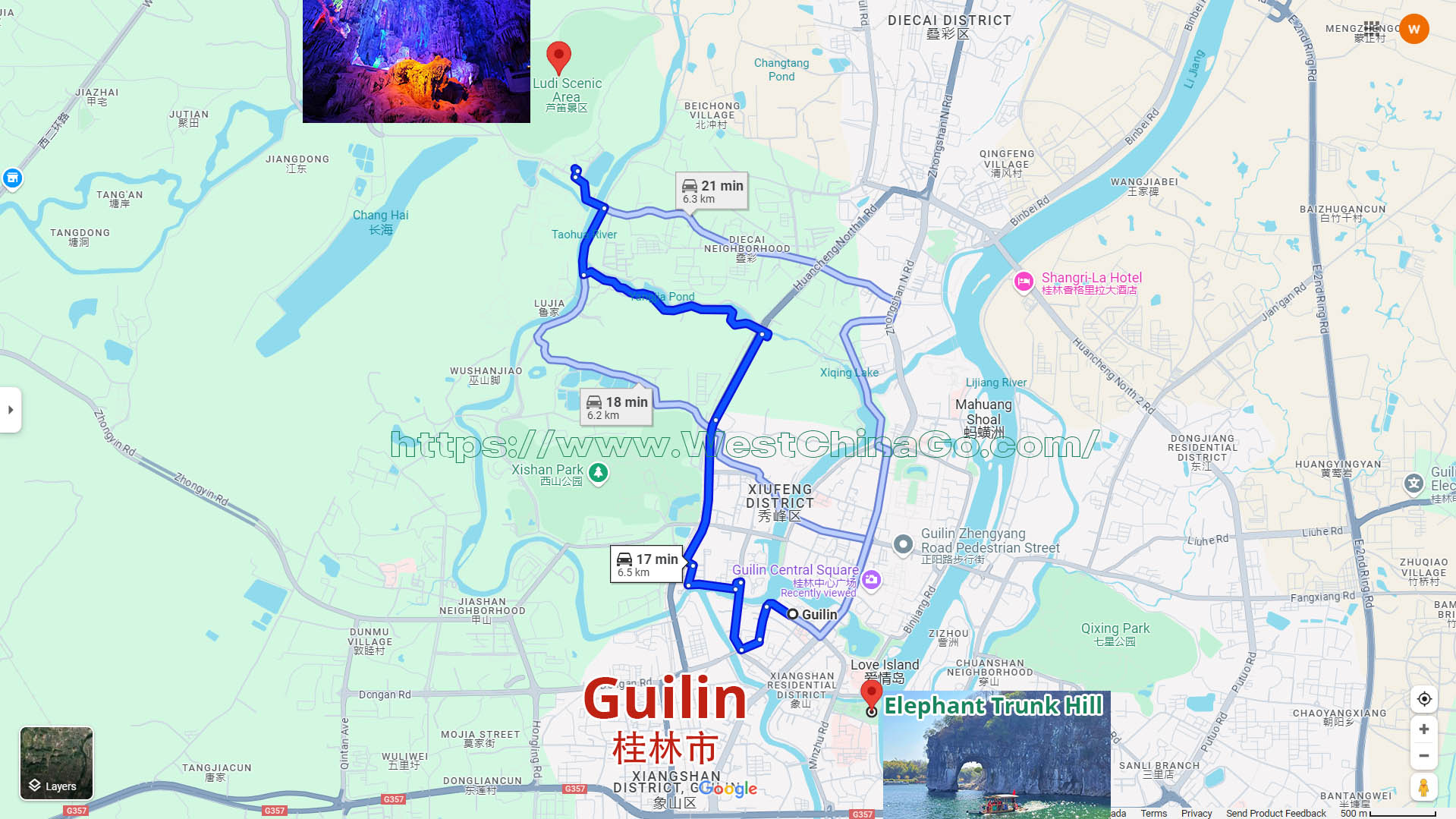 Guilin Reed Flute Cave Tourist Map