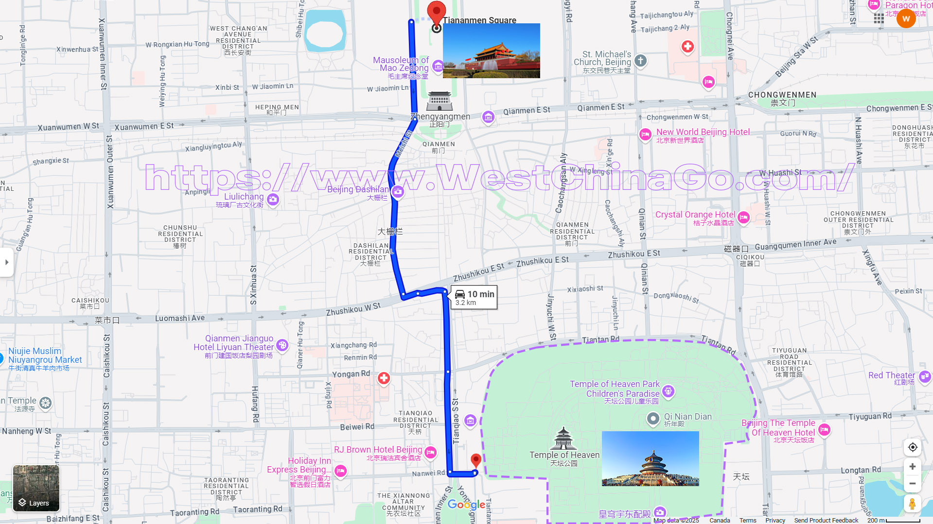 The Temple of Heaven tourist map