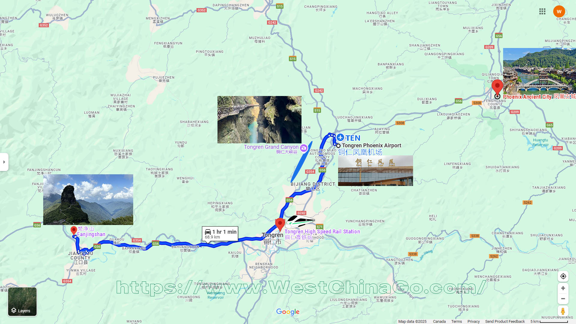 Zhangjiajie Tourist Map