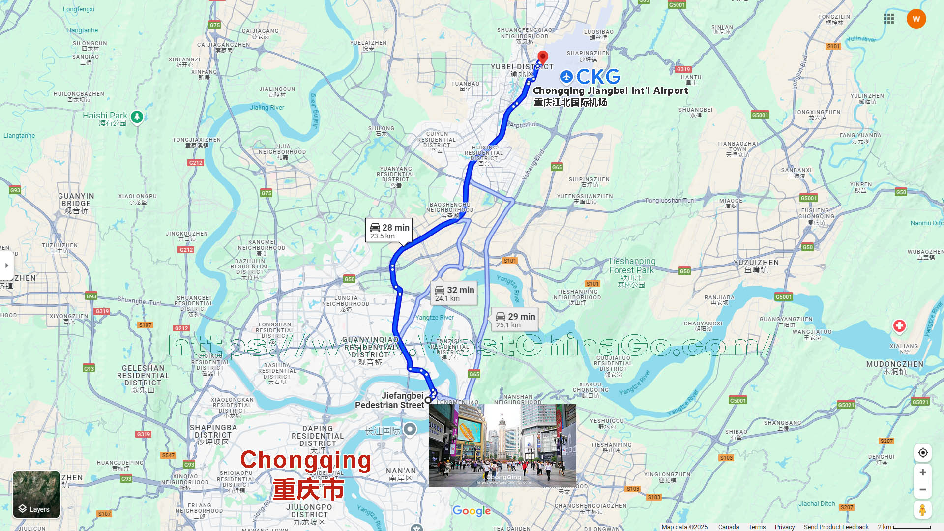 Chongqing TRANSFER Map