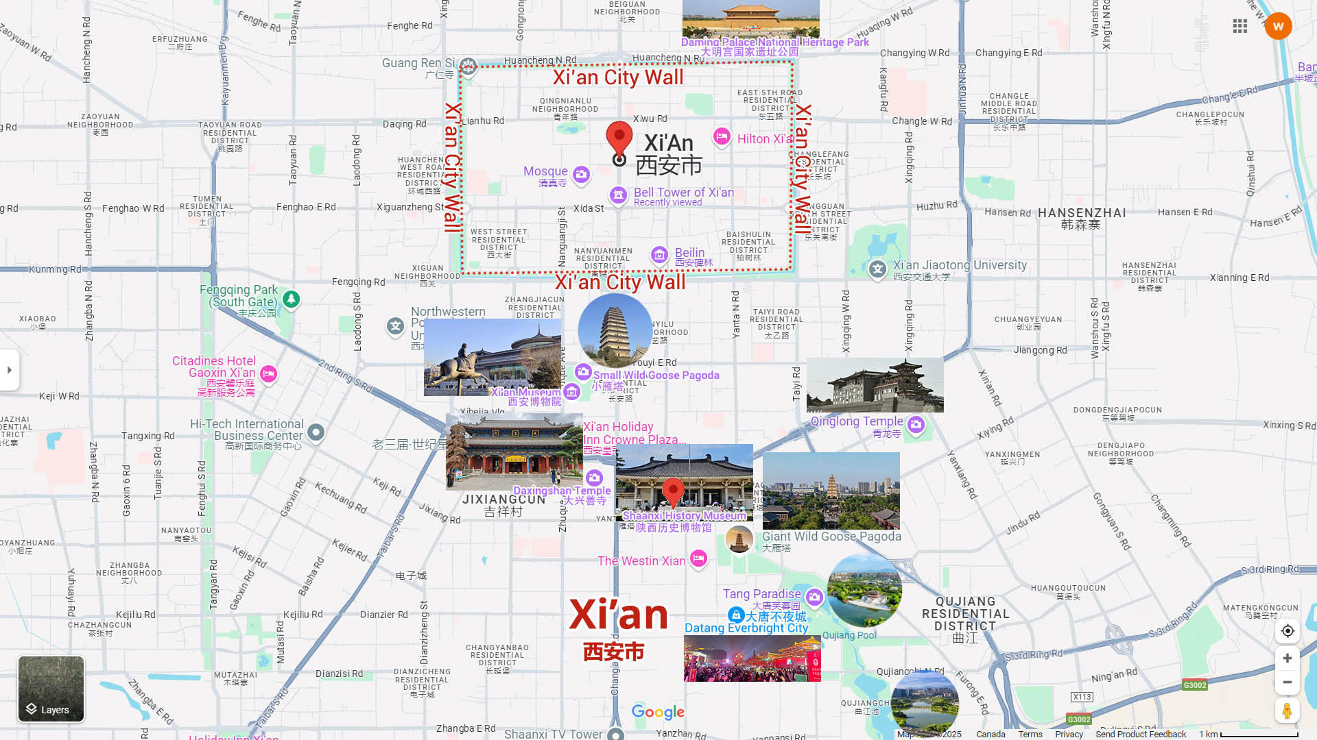 Xi'an Tourist Attractions Map