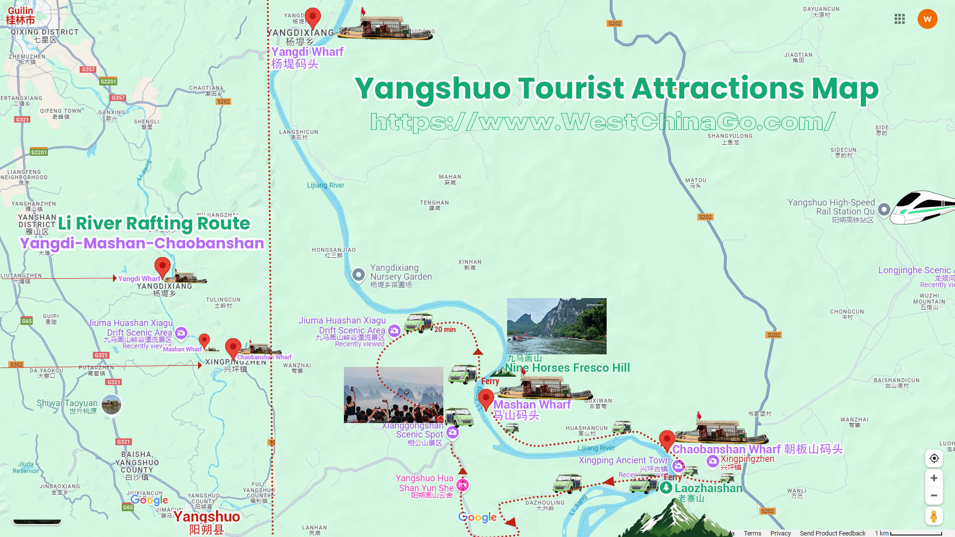 Yangshuo Tourist Attractions Map