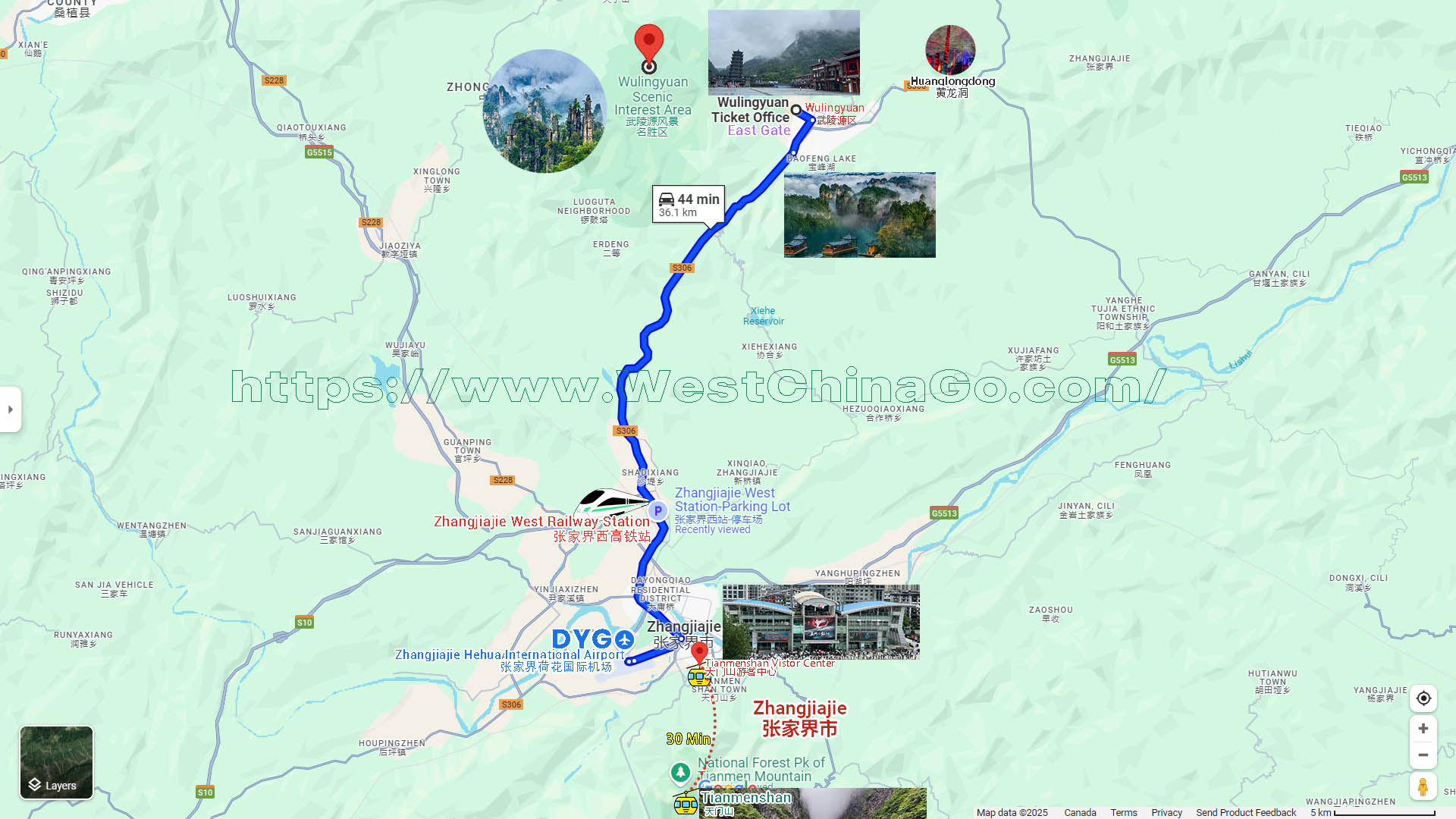 Zhangjiajie Tourist Map