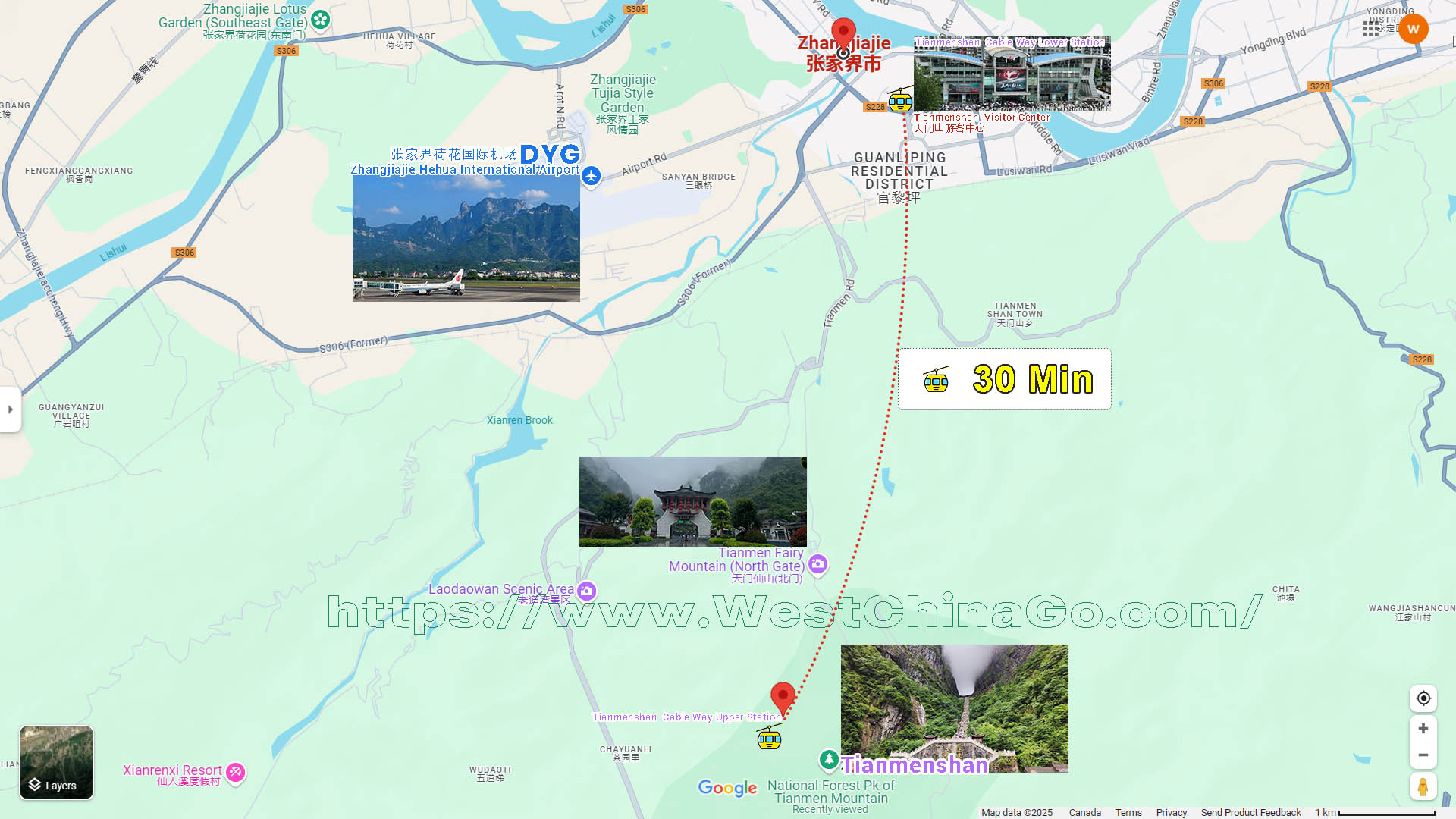 Zhangjiajie Tourist Map