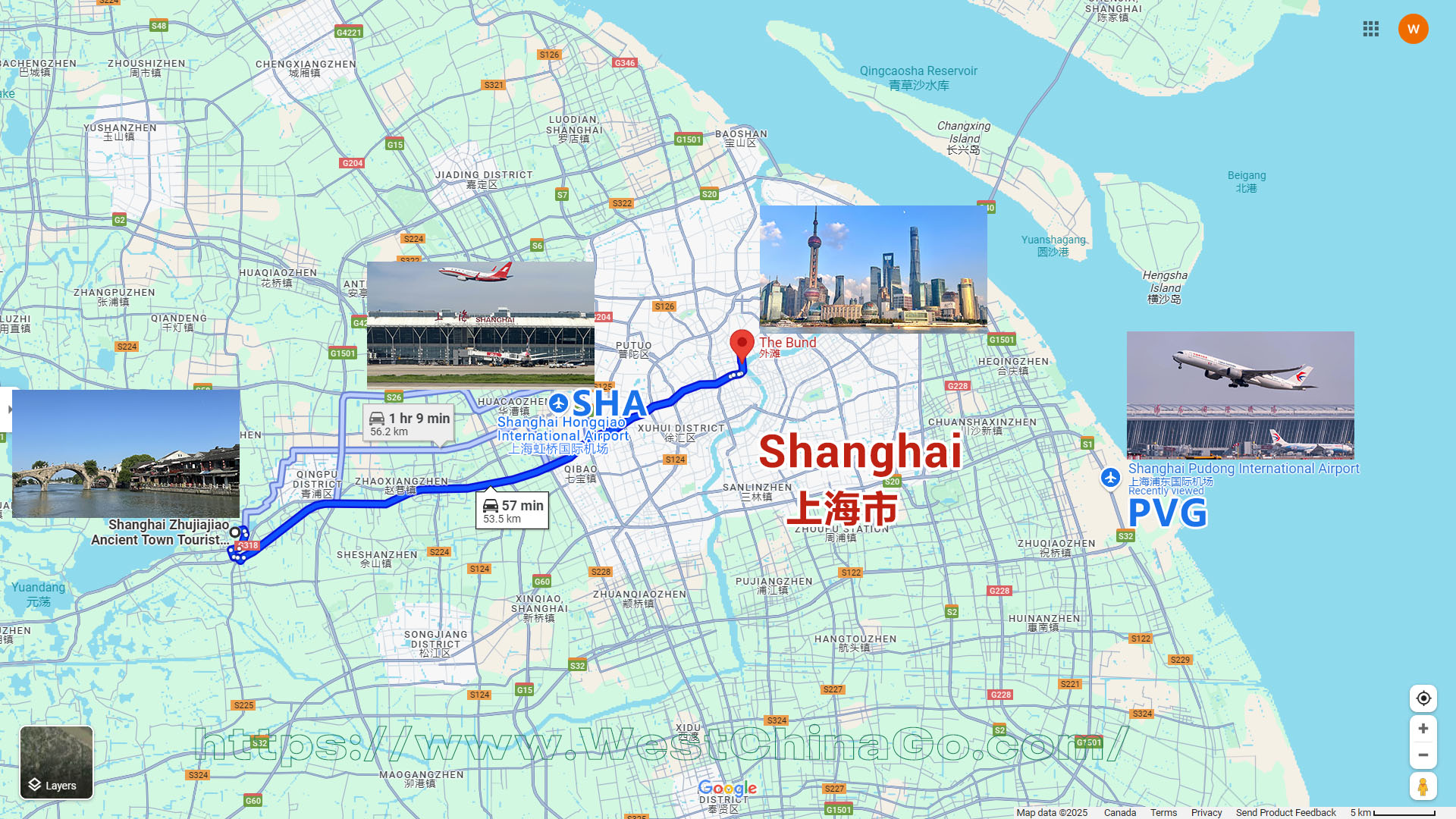 ShangHai ZhuJiajiao Water Town Tourist Map