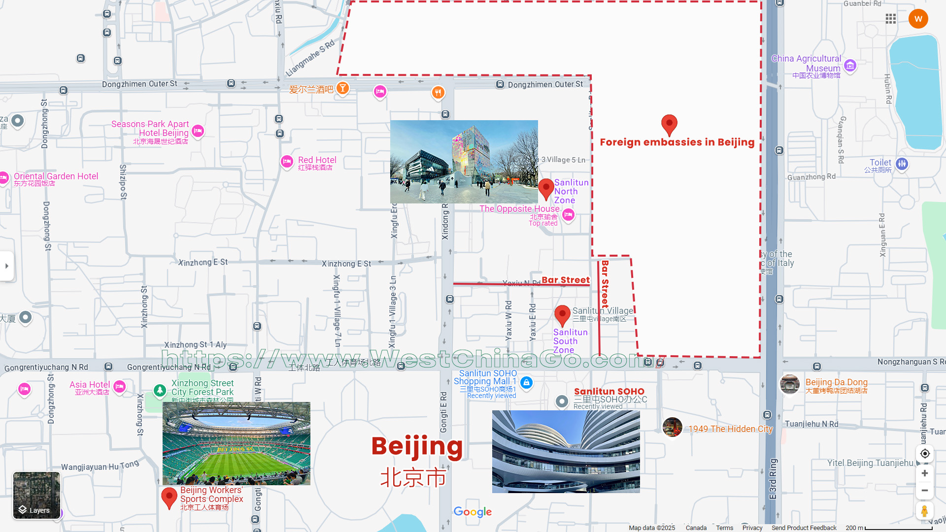 BeiJing Sanlitun Tourist Map